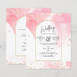 Convite de casamento de TINTA DOURADA LeahG PINK