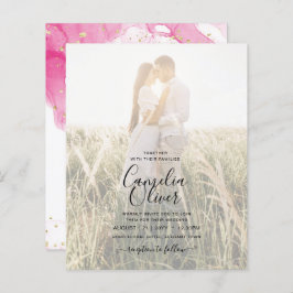 Convite de casamento de TINTA DOURADA LeahG PINK