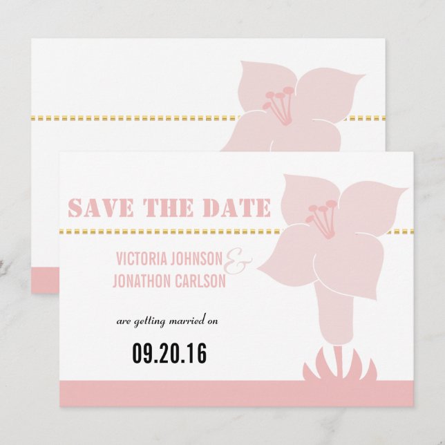 Convite de casamento de Tipografia Art Deco Lily M (Frente/Verso)