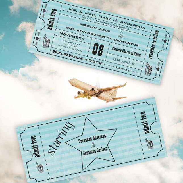 Convite de casamento de Tíquete de Tipografia Mode (Criador carregado)