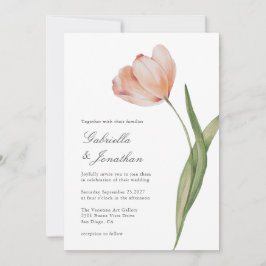 Convite De Casamento De Tulipas De Aquarela De Scr