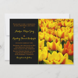 Convite De Casamento De Tulipas Pretas Amarelas La