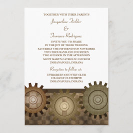 Convite de casamento de Ursos Steampunk, Castanho