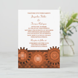 Convite de casamento de Ursos Steampunk, Laranja