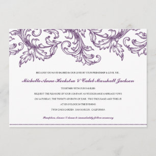 Convite de Casamento de Veneza (Roxo)