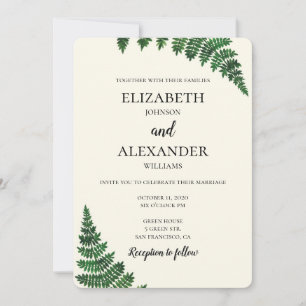 Convite de casamento de verão. Convite verde