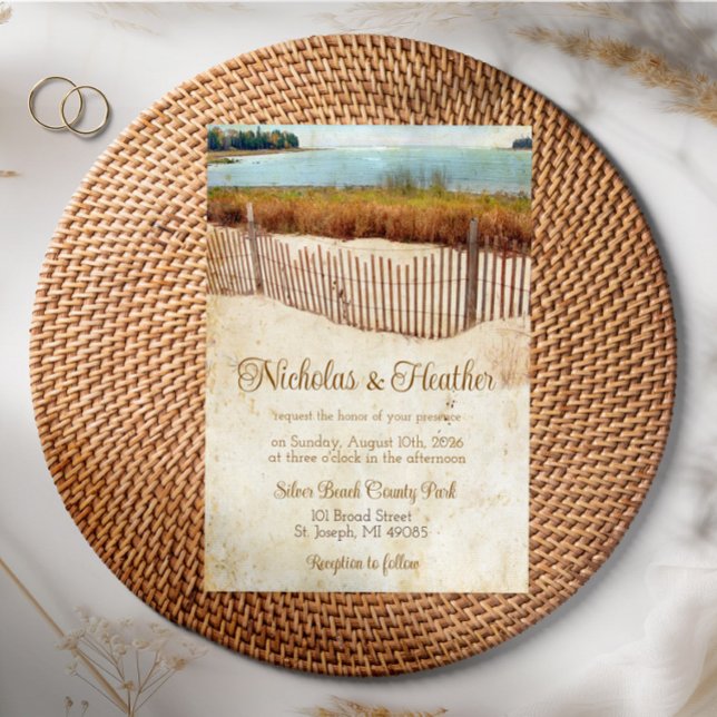 Convite de Casamento de Verão na Praia do Lago (Criador carregado)
