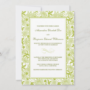 Convite De Casamento De Verdes limões Florais De