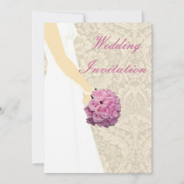 Convite de Casamento de Vestido de Noiva Elegante