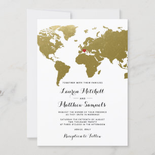 Convite de Casamento de Viagem de Destino