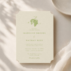 Convite de Casamento de Videira de Uva Verde Lima