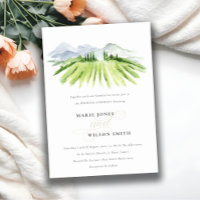 Convite de casamento de vinhedo verde-russo