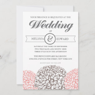 Convite De Casamento De Vintage Floral Elegante