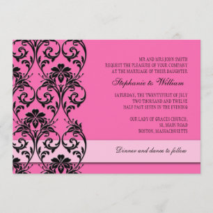 Convite De Casamento De Vintage Floral Rosa
