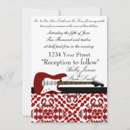 Convite De Casamento De Violão Elétrico Elegante