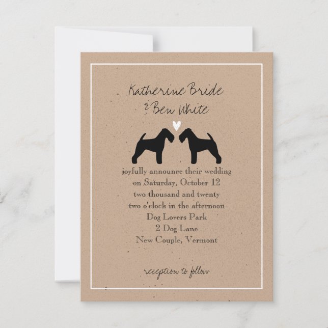 Convite de Casamento de Welsh Terriers (Frente)