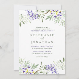 Convite De Casamento De Wisteria De Watercolor