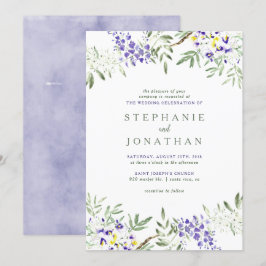 Convite De Casamento De Wisteria De Watercolor