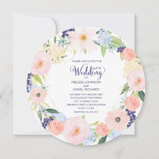 Convite De Casamento De Wreath Floral Com Primaver