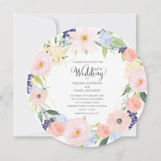 Convite De Casamento De Wreath Floral Com Primaver