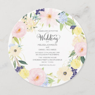 Convite De Casamento De Wreath Floral Com Primaver