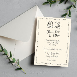 Convite de Casamento Desenhado à Mão / Doodle Capr