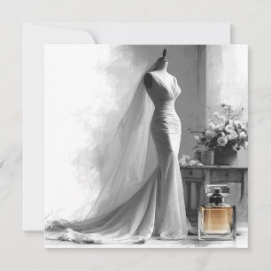 Convite de Casamento Desenho Romântico Vintage Noi
