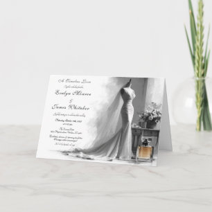 Convite de Casamento Desenho Romântico Vintage Noi