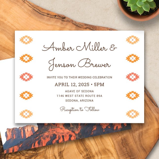 Convite de Casamento Desert Chic Sedona (Desert Chic Sedona Wedding Invitation)