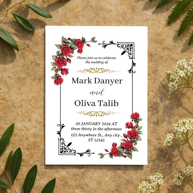 Convite De Casamento | Design elegante e personali (Criador carregado)