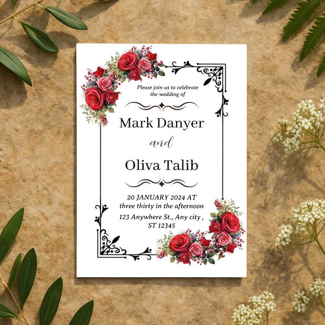 Convite De Casamento | Design elegante e personali (Criador carregado)