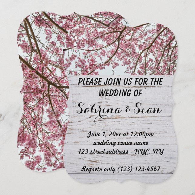 Convite de Casamento Design Misto Metade e Metade (Frente/Verso)