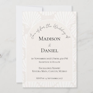 Convite de Casamento Destino com Concha Neutra