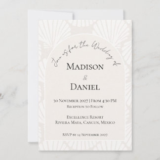 Convite de Casamento Destino com Concha Neutra