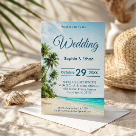 Convite de Casamento Destino Paraíso Oceânico