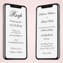 Convite de casamento Digital Mínimo Elegante E RSV