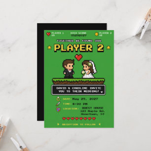 Convite de Casamento Divertido em Verde Brilhante 