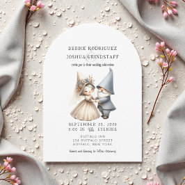 Convite de Casamento Divertido Gnominho Caprichoso