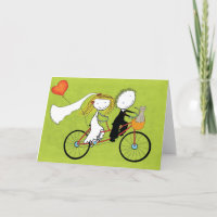 Convite de casamento divertido para ciclistas e am