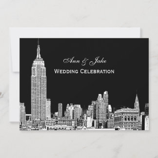 Convite de Casamento DIY BG Color NYC Skyline 01 G
