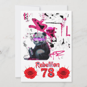 Convite de casamento diy Rebellion 78 Graffiti Pan
