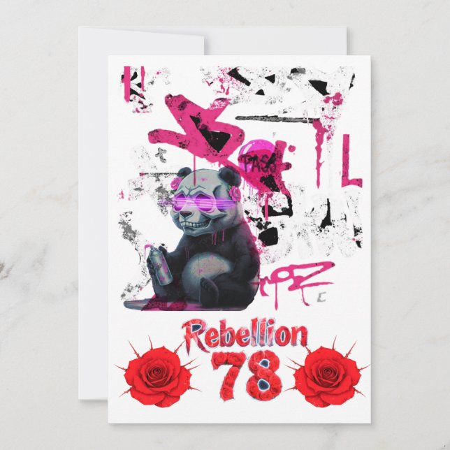 Convite de casamento diy Rebellion 78 Graffiti Pan (Frente)