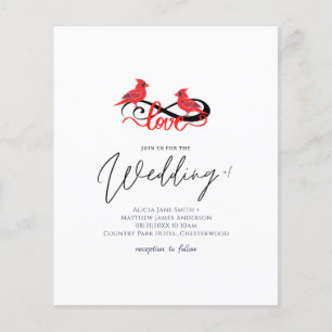 Convite De Casamento Do Cardeal Vermelho Infinito