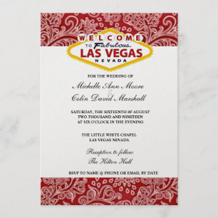 Convite de casamento do Damask Floral Las Vegas Ve