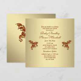 Convite de Casamento do Dragão ouro
