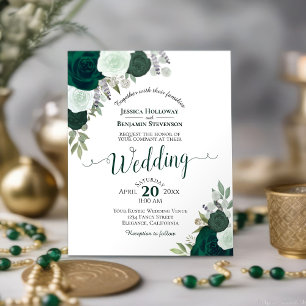 Convite De Casamento Do Emerald Green Floral BUDGE