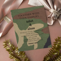 Convite de casamento do exército uniforme militar