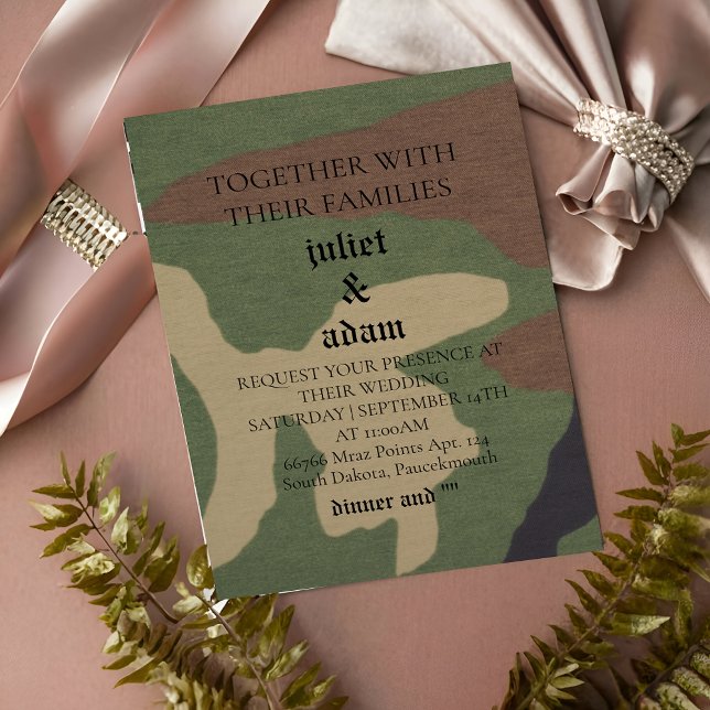 Convite de casamento do exército uniforme militar (Criador carregado)