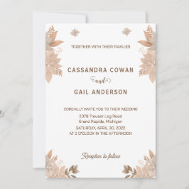 Convite De Casamento Do Folheto Floral Elegante