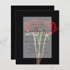 Convite de casamento do Gótico Rosa vermelha Gótic